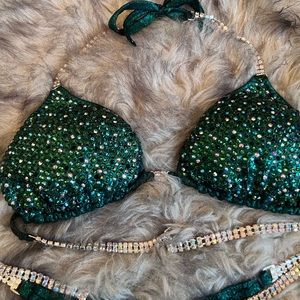 Swarovski Sparkle Bikini- Green, size small